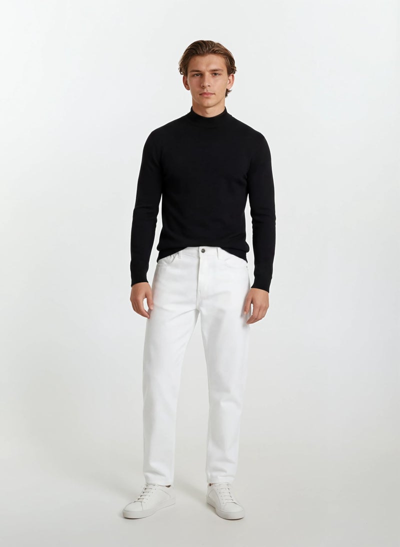 X RAY Mens Mock Neck Sweater, Soft Slim Fit Pullover Top, Basic Mock Neck Sweater for Men, Black, Small - Image 2